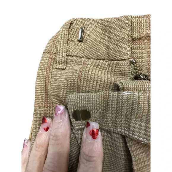 Brixton Women's Beige Plaid Cotton Blend Straight Leg High Rise Pant Size 24 - Picture 2 of 7